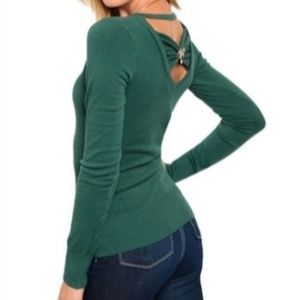 Miss Morena | Emerald Green Sweater w/ Bow in Back